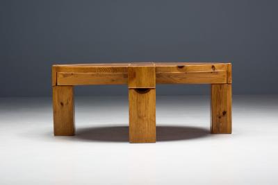  Karl Andersson Son Brutalist Pine Wood Coffee Table Sweden 1970s