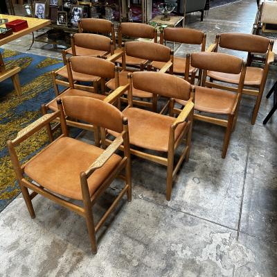  Karl Andersson Son Set of 10 Oak Dining Chairs by B rge Mogensen for Karl Andersson S ner 1950s