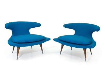  Karpen of California Karpen of California Horn Lounge Chairs