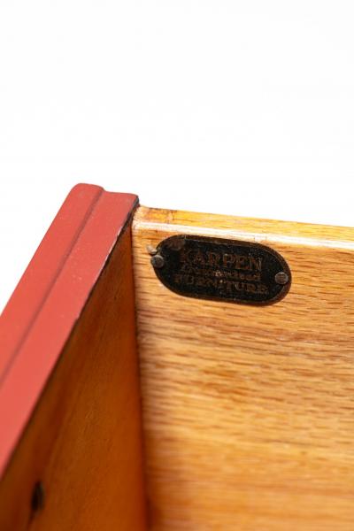  Karpen of California Pair of Karpen of California Nightstands in Sundried Tomato with Brass Hardware