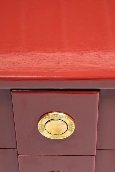  Karpen of California Pair of Karpen of California Nightstands in Sundried Tomato with Brass Hardware