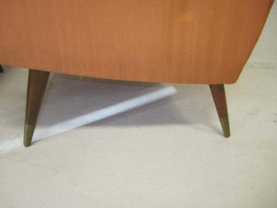  Karpen of California Unusual Pair of Signed Karpen Boxy Lounge Chairs Mid Century Modern