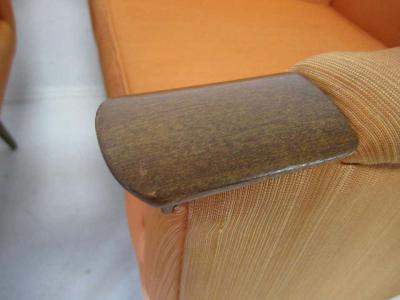  Karpen of California Unusual Pair of Signed Karpen Boxy Lounge Chairs Mid Century Modern