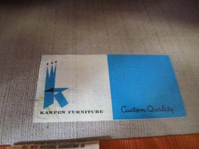  Karpen of California Unusual Pair of Signed Karpen Boxy Lounge Chairs Mid Century Modern