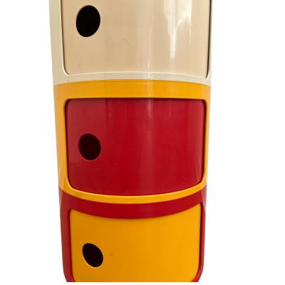  Kartell 1970s Kartell Beylerian Componibili Modular Cabinet Anna Castelli Red Signed