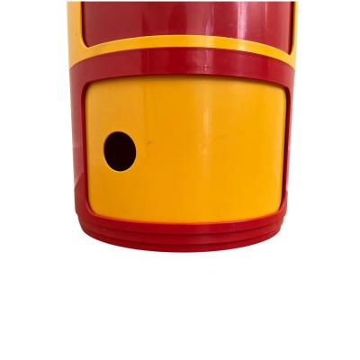  Kartell 1970s Kartell Beylerian Componibili Modular Cabinet Anna Castelli Red Signed