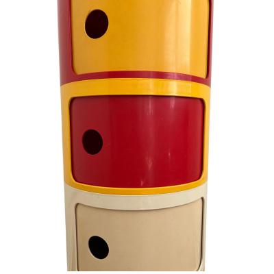  Kartell 1970s Kartell Beylerian Componibili Modular Cabinet Anna Castelli Red Signed