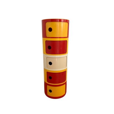  Kartell 1970s Kartell Beylerian Componibili Modular Cabinet Anna Castelli Red Signed