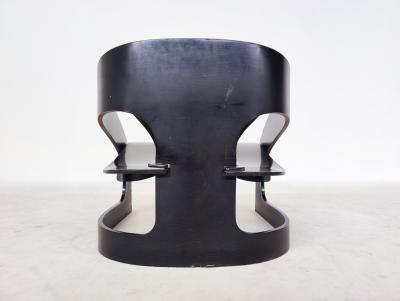  Kartell Black Wooden 4801 Armchair by Joe Colombo for Kartell