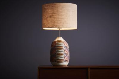  Kat Roger Kat Roger Table Lamp with hand crafted and hand painted ceramic base USA