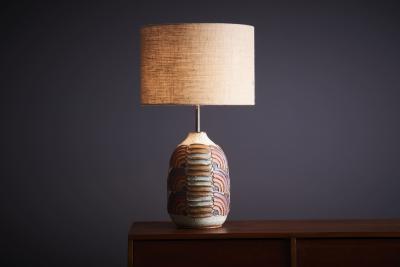  Kat Roger Kat Roger Table Lamp with hand crafted and hand painted ceramic base USA