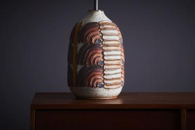  Kat Roger Kat Roger Table Lamp with hand crafted and hand painted ceramic base USA