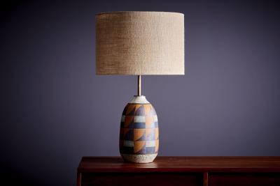  Kat Roger Kat Roger Table Lamp with hand crafted and hand painted ceramic base USA