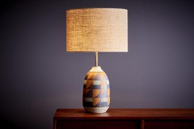  Kat Roger Kat Roger Table Lamp with hand crafted and hand painted ceramic base USA