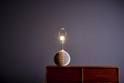  Kat Roger Kat Roger Table Lamp with hand crafted and hand painted ceramic base USA