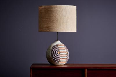  Kat Roger Kat Roger Table Lamp with hand crafted and hand painted ceramic base USA