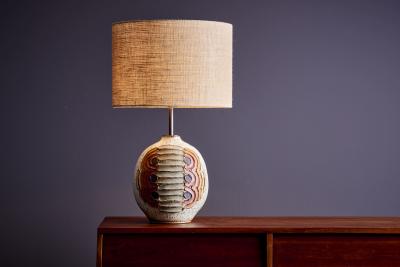  Kat Roger Kat Roger Table Lamp with hand crafted and hand painted ceramic base USA