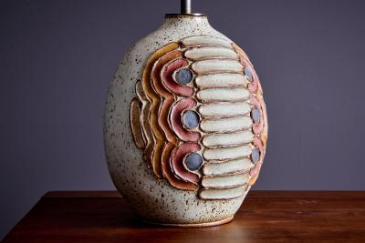  Kat Roger Kat Roger Table Lamp with hand crafted and hand painted ceramic base USA