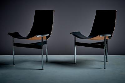  Katavolos Littel Kelly Pair of two T Chairs by Katavolos Littell and Kelley for ICF