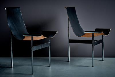  Katavolos Littel Kelly Pair of two T Chairs by Katavolos Littell and Kelley for ICF