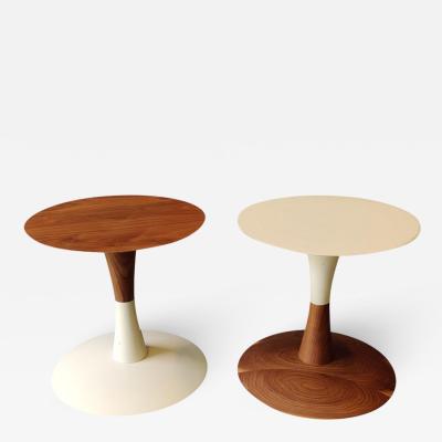  Keilhauer Post Modern Turn Sidetables Stools Patty Johnson Keilhauer Walnut Enamel