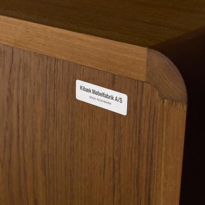  Kibaek Mobelfabrik Kibaek Mobelfabrik Mid Century Danish Teak Tambour Door Credenza