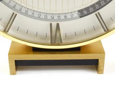  Kienzle Clocks Large Midcentury Kienzle GMT World Time Zone Brass Table Clock Germany 1960s