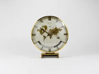  Kienzle Clocks Large Midcentury Kienzle GMT World Time Zone Brass Table Clock Germany 1960s