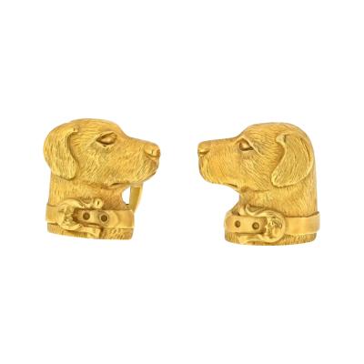  Kieselstein Cord KIESELSTEIN CORD 18K YELLOW GOLD 1989 LABRADOR DOG CUFF LINKS