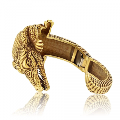 Kieselstein Cord Kieselstein Cord 18K Yellow Gold Alligator Cuff Bracelet