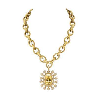  Kieselstein Cord Kieselstein Cord 18K Yellow Gold Citrine And Diamond Sunburst Necklace