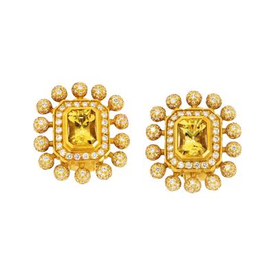  Kieselstein Cord Kieselstein Cord 18K Yellow Gold Sunburst Citrine Diamond Earrings