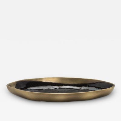  Kifu Paris Kifu Augousti Bowl in Bronze Patina Brass with Black Shell Details by KIFU Paris