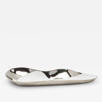  Kifu Paris Kifu Augousti Bowl in Stainless Steel with White Shagreen Details by KIFU Paris