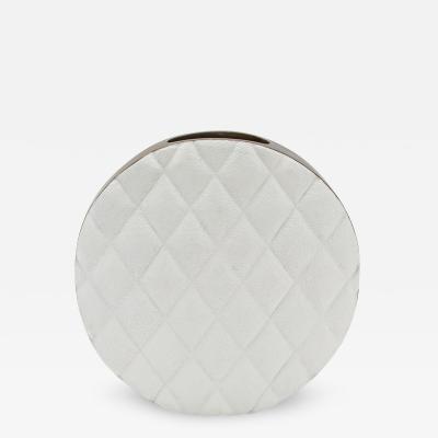  Kifu Paris Kifu Augousti Modern Quilted Vase in Shagreen with Brass Details by Kifu Paris