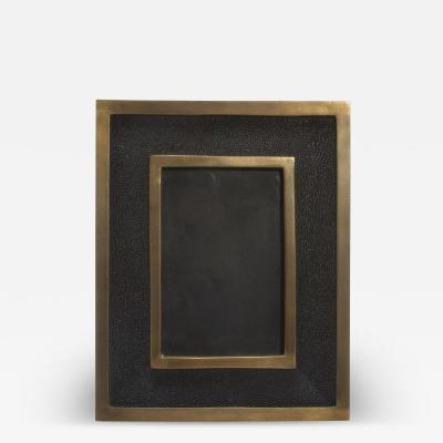  Kifu Paris Kifu Augousti Picture Frame 5x7 in Black Shagreen with Brass Details by KIFU Paris