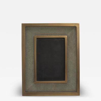  Kifu Paris Kifu Augousti Picture Frame 5x7 in Grey Shagreen with Brass Details by KIFU Paris