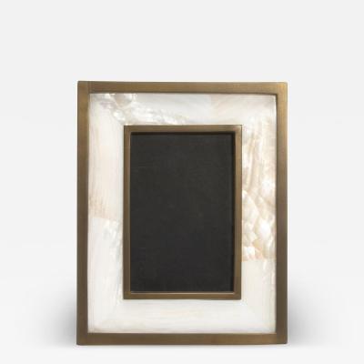  Kifu Paris Kifu Augousti Picture Frame 5x7 in Mother of Pearl with Brass Details by KIFU Paris