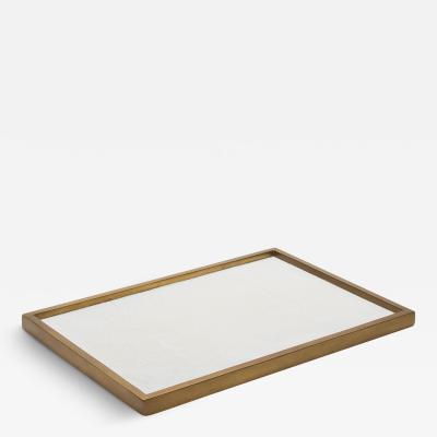  Kifu Paris Kifu Augousti Rectangular Tray in Shagreen with Bronze Patina Brass by Kifu Paris