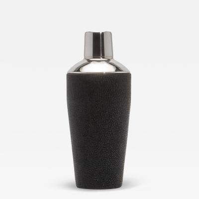  Kifu Paris Kifu Augousti Shaker in Black Shagreen with Stainless Steel Detail by KIFU Paris