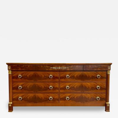  Kindel Furniture Kindel Neoclassical Collection Gilt Brass Mounted Flame Mahogany Double Dresser