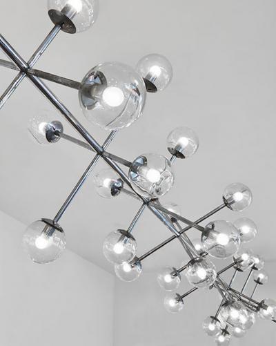  Kinkeldey Five Stackable Nickeled Chandelier by Kinkeldey