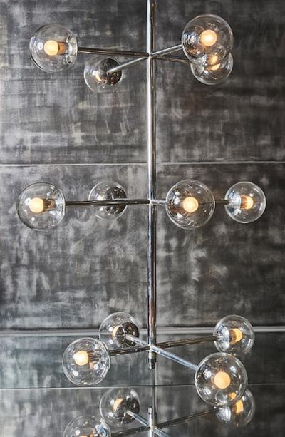  Kinkeldey Five Stackable Nickeled Chandelier by Kinkeldey