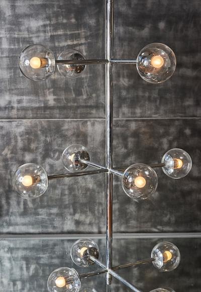  Kinkeldey Five Stackable Nickeled Chandelier by Kinkeldey