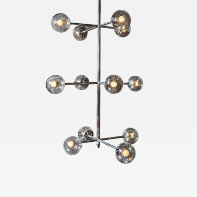  Kinkeldey Five Stackable Nickeled Chandelier by Kinkeldey