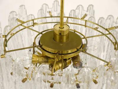 Kinkeldey Kinkeldey Icicle Brass Ice Glass Chandelier Germany 1960s