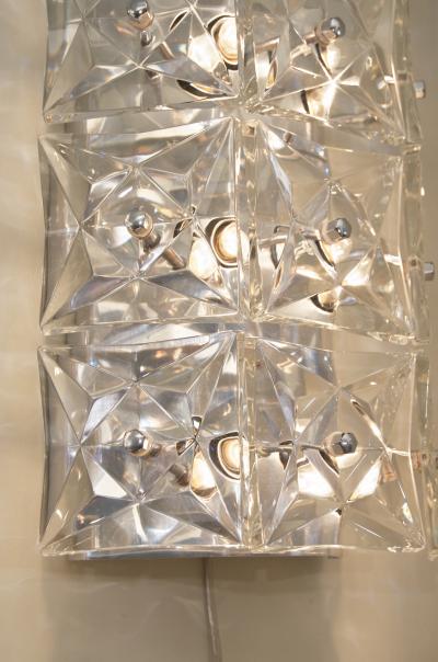  Kinkeldey Leuchten Pair of Massive Kinkeldey Square Crystal Sconces