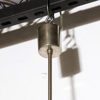  Kinkeldey Mid Century Modernist Glass Chrome Fitted Pendant Chandelier by Kinkeldey