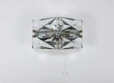  Kinkeldey Pair Facetted Crystal Chrome Sconces Prism Glass Wall Lights by Kinkeldey