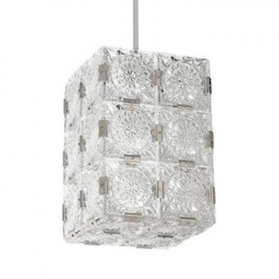  Kinkeldey Pair of Mid Century Rectangular Faceted Cut Crystal Pendants by Kinkeldey